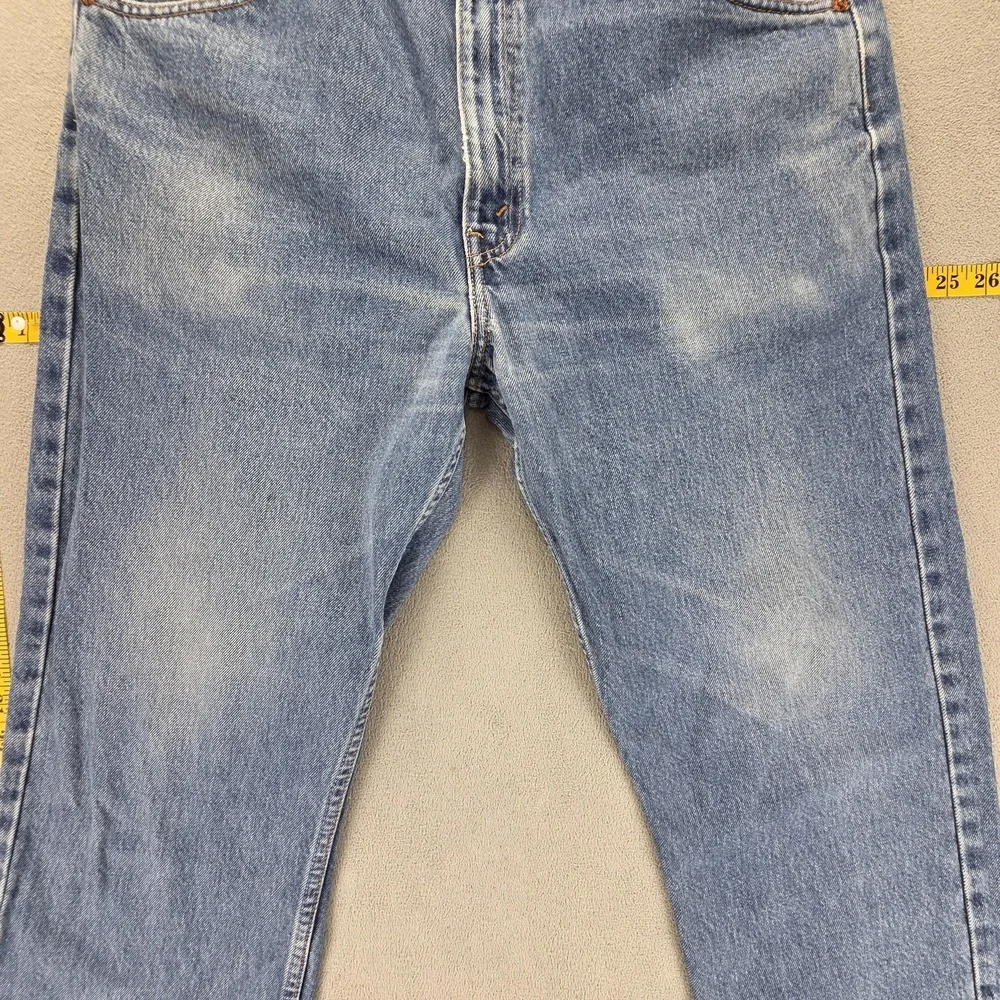 Vintage Levis‎ 521 Jeans Mens Blue Medium Wash Tapered Zip Fly Fits 33x27